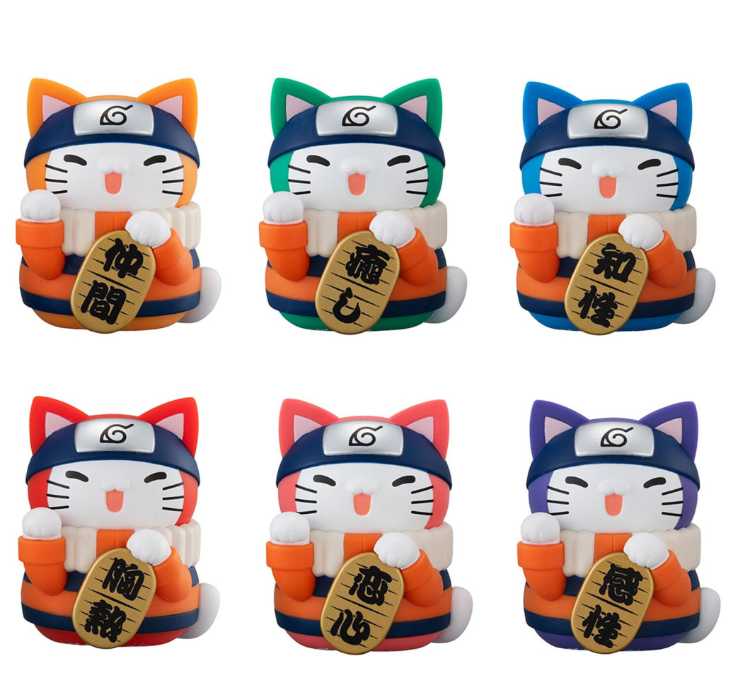 Naruto Shippuden Mega Cat Project Nyaruto! Sammelfiguren Fortune Cats Coloful 7 cm Sortiment (6)