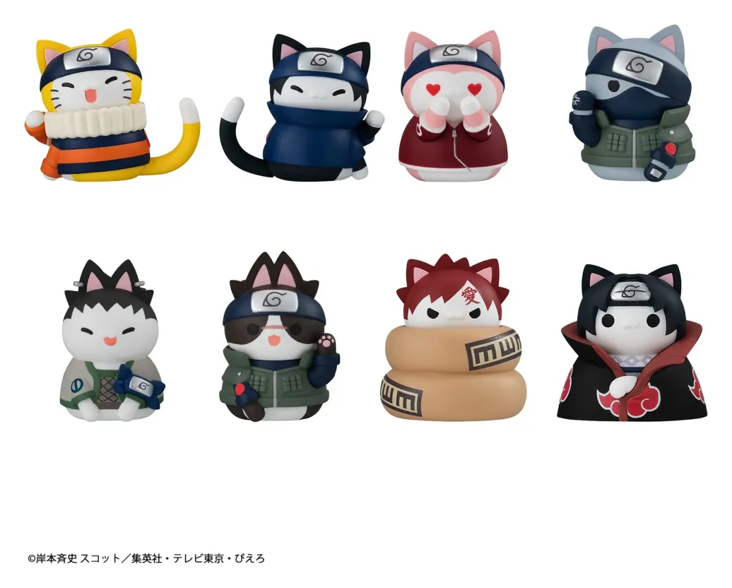Naruto Mega Cat Project Minifiguren 3 cm Nyaruto! Cats of Konoha Village Reboot Blind Box Display (8) (Repeat)