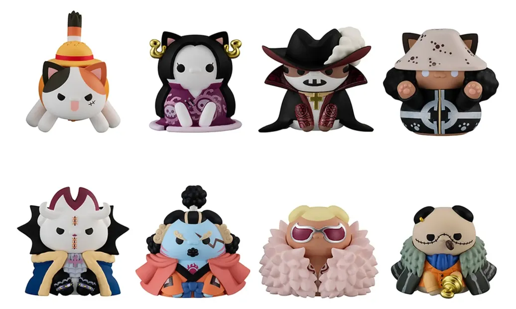 One Piece Mega Cat Project Nyan Piece Nyan! Luffy & the Seven Warlords of the Sea Minifiguren 3 cm Blind Box Display (8) (Repeat)