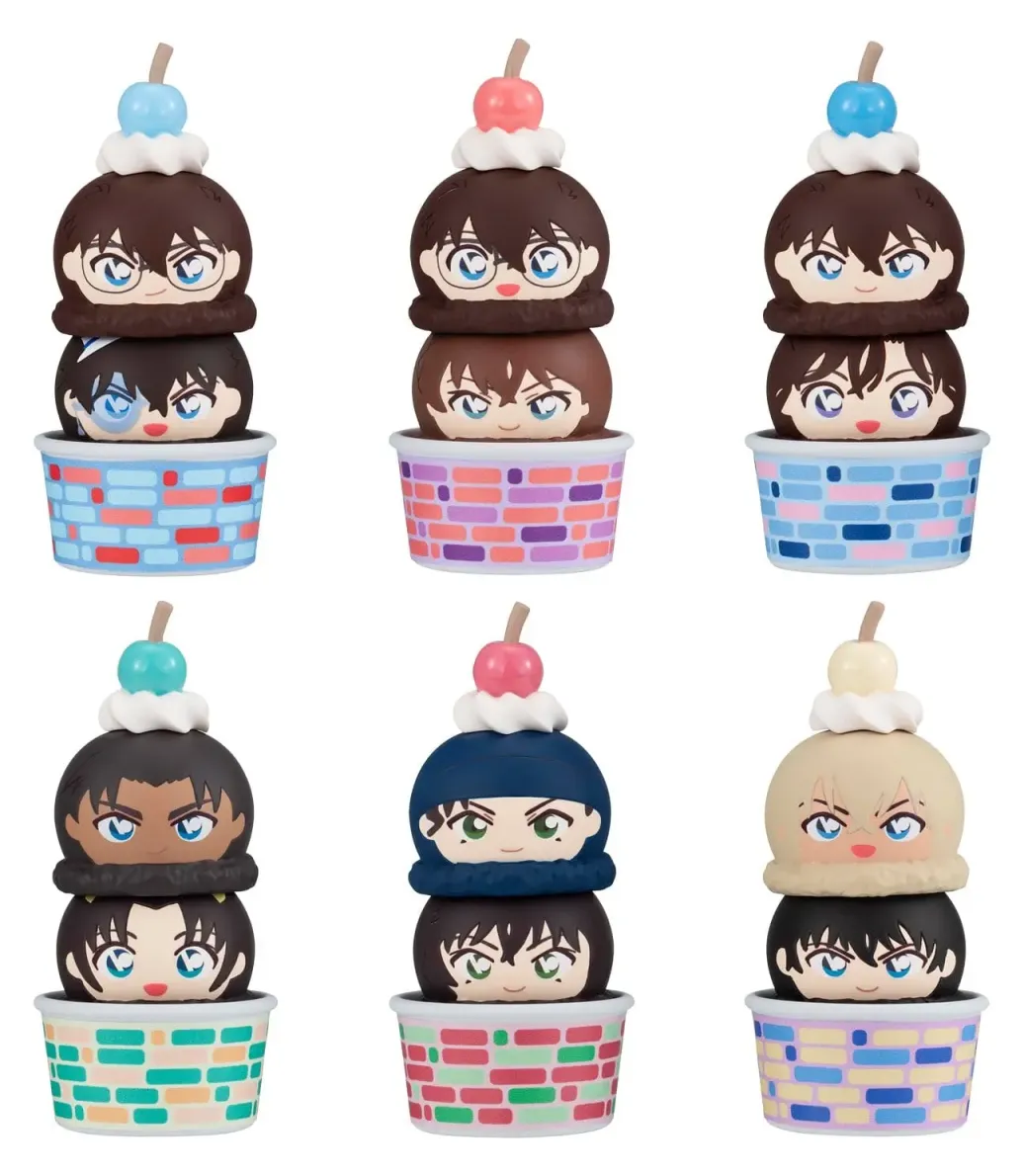 Detective Conan Tsumichen Stack up & Change Minifiguren 8 cm Blind Box Sortiment (6) (with gift)