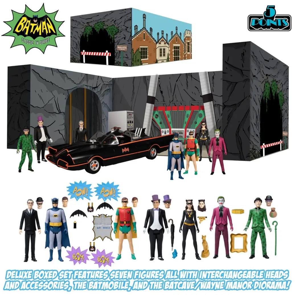Batman 1966 Classic TV Series 5 Points Actionfiguren Deluxe Box Set 9 cm