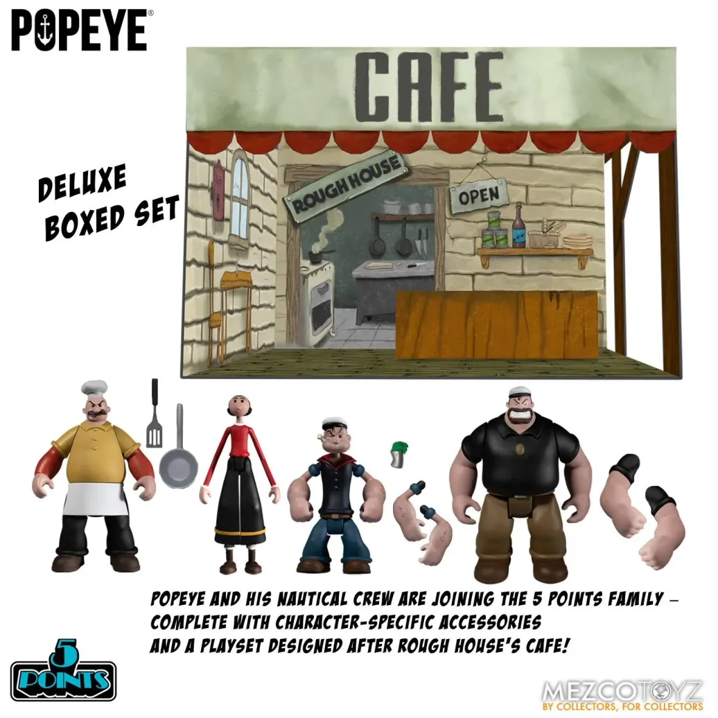Popeye 5 Points Actionfiguren Deluxe Box Set 9 cm