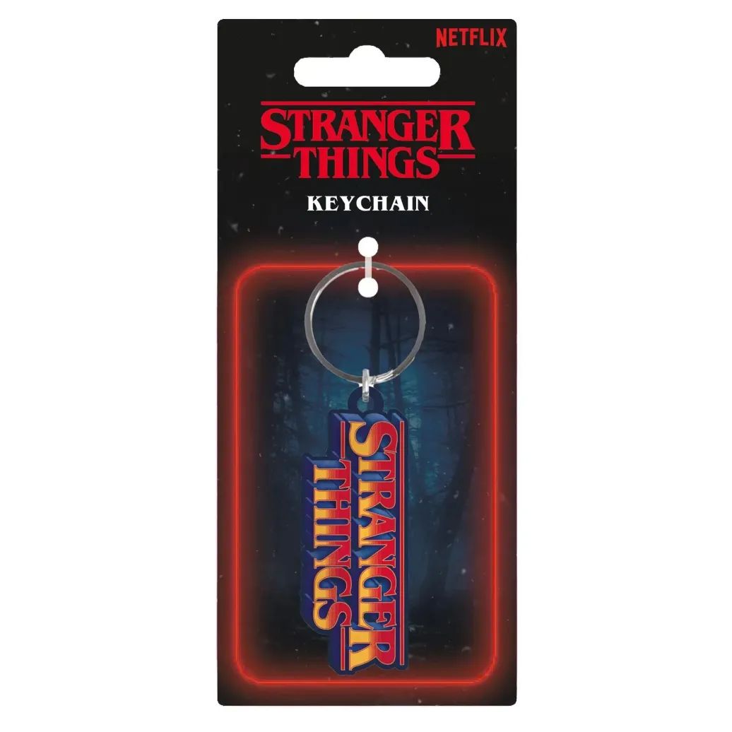 Stranger Things Gummi-Schlüsselanhänger Retro Logo 6 cm   