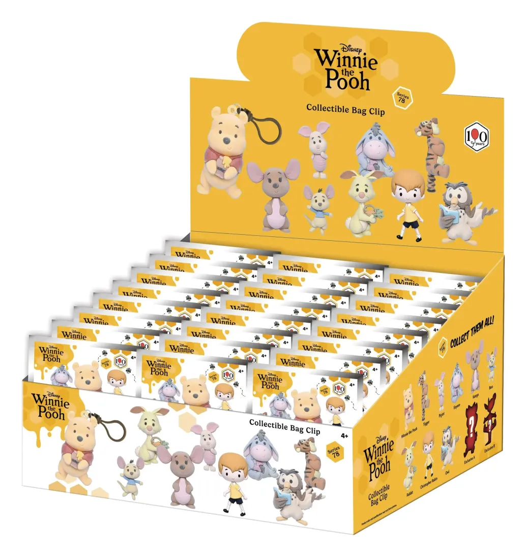 Winnie the Pooh 100th Anniversary 3D PVC-Taschenanhänger Serie 78 Blind Bag Display (24) (Flocked)
