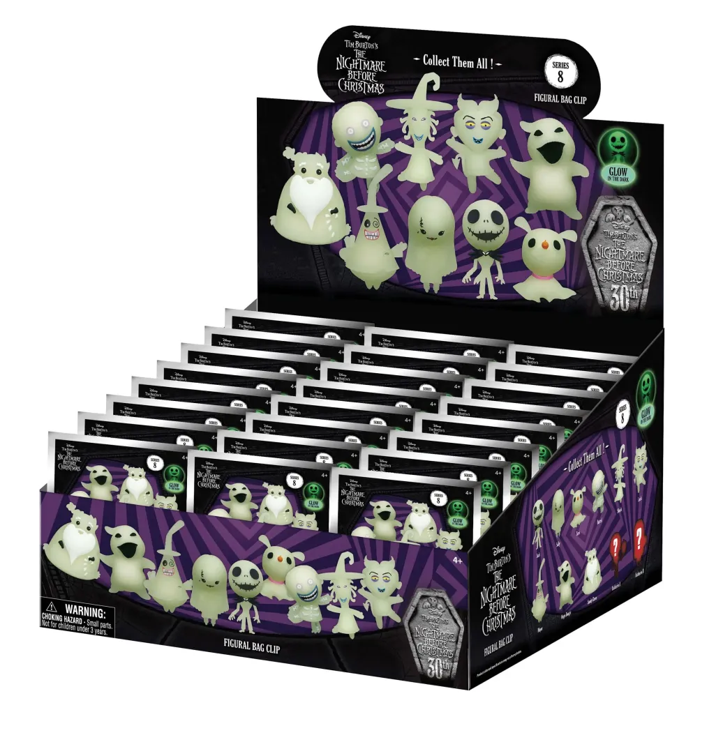 Nightmare Before Christmas 3D PVC-Taschenanhänger Glow in the Dark Serie 8 Display (24)
