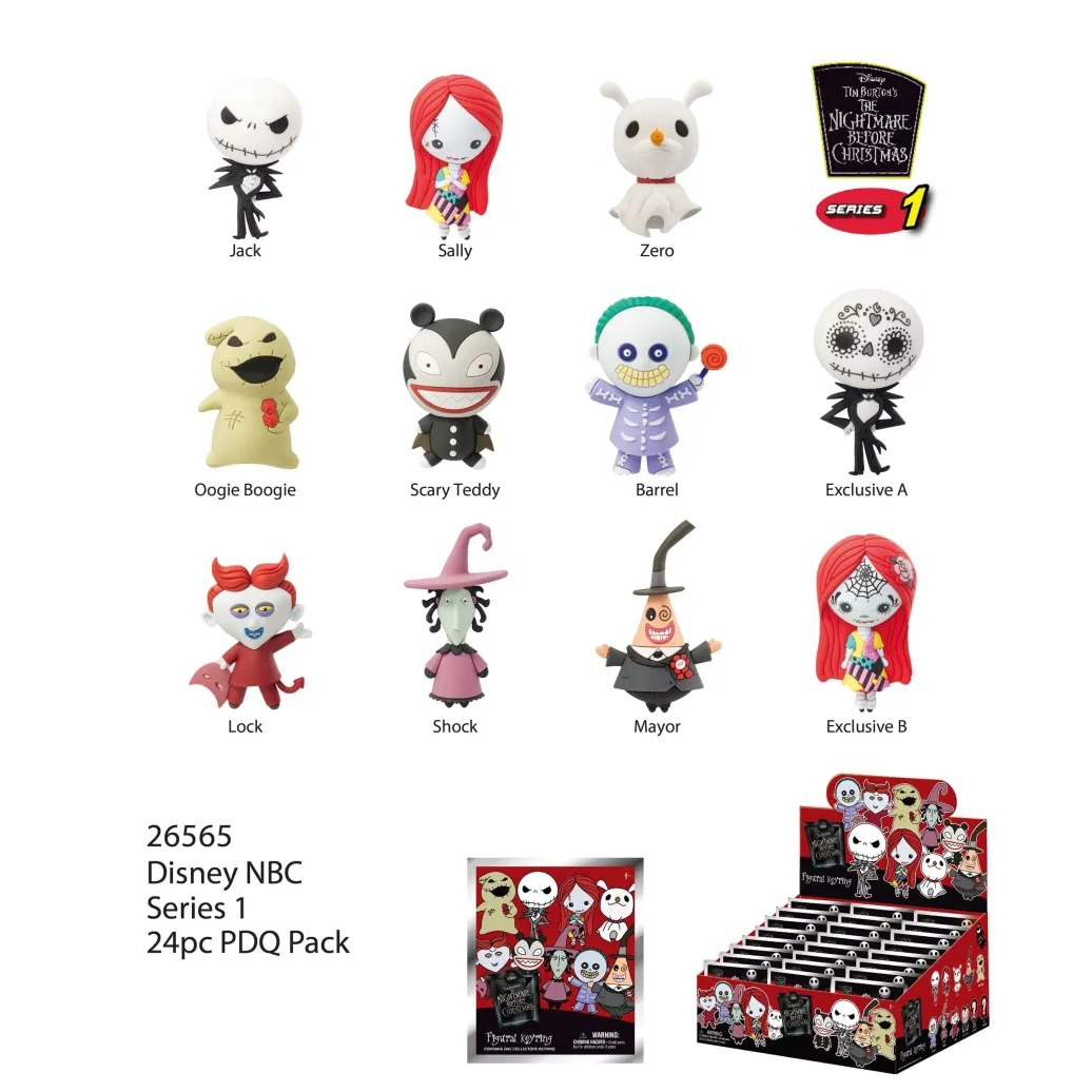 Nightmare before Christmas PVC-Taschenanhänger Serie 1 Display (24)