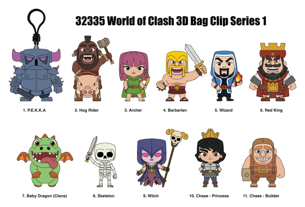 World of Clash 3D PVC-Taschenanhänger Serie 1 Blind Bag Display (24)