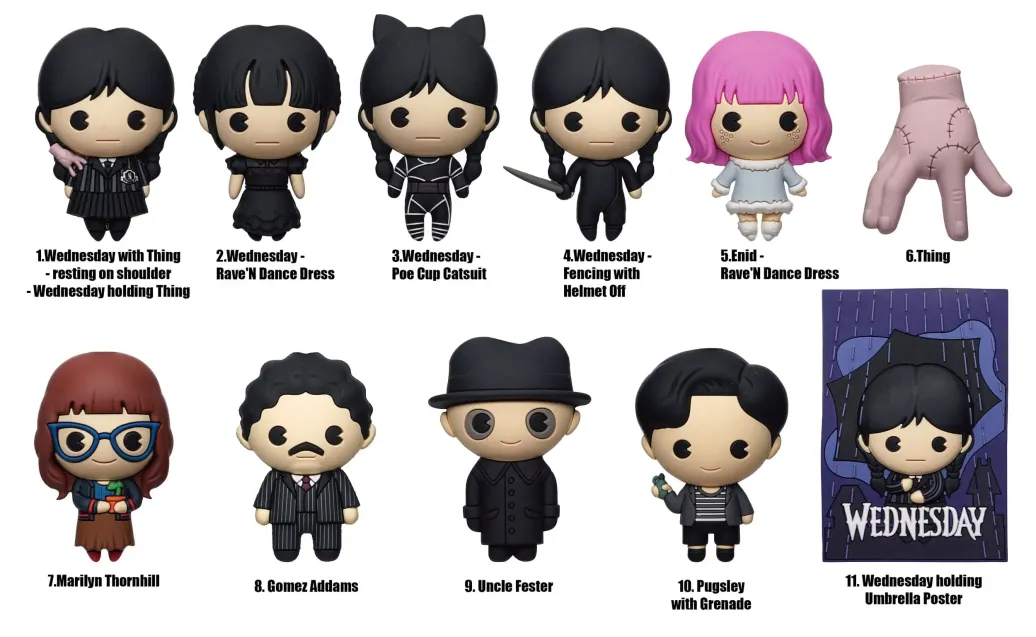 Wednesday 3D PVC-Taschenanhänger Series 2 Display (24)