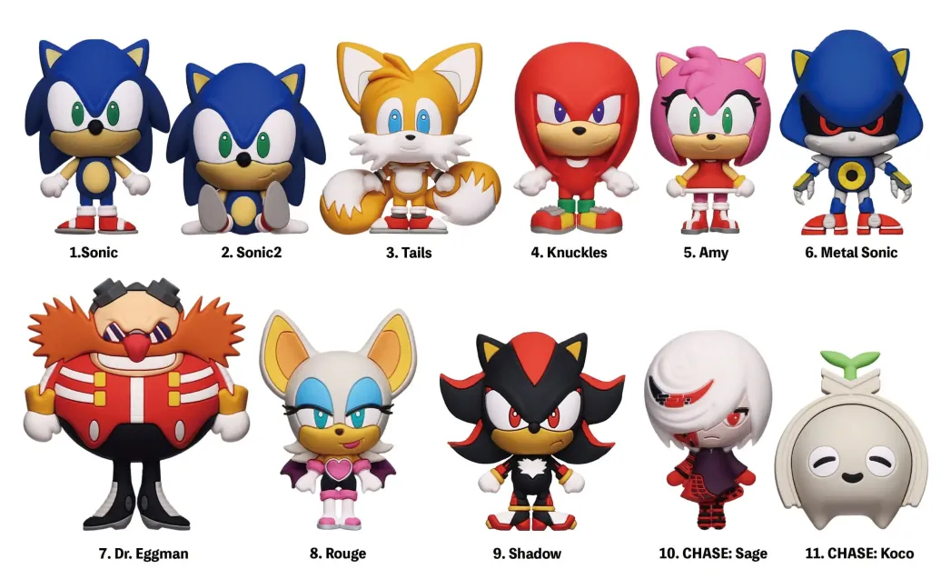 Sonic - The Hedgehog PVC-Taschenanhänger Series 1 Display (24)