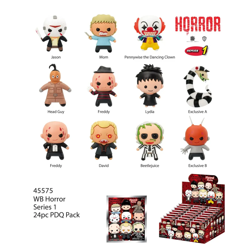 Warner Brothers Horror PVC-Taschenanhänger Serie 1 Display (24)