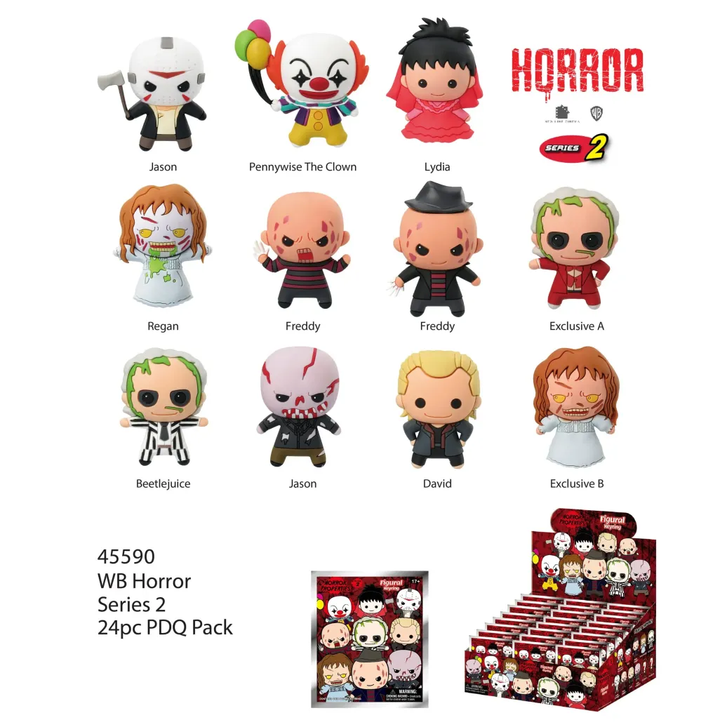 Warner Brothers Horror PVC-Taschenanhänger Serie 2 Display (24)