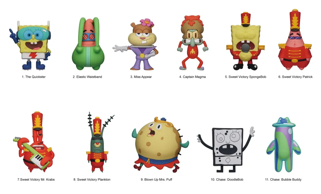 SpongeBob Schwammkopf 3D PVC-Taschenanhänger Series 6 Display (24)