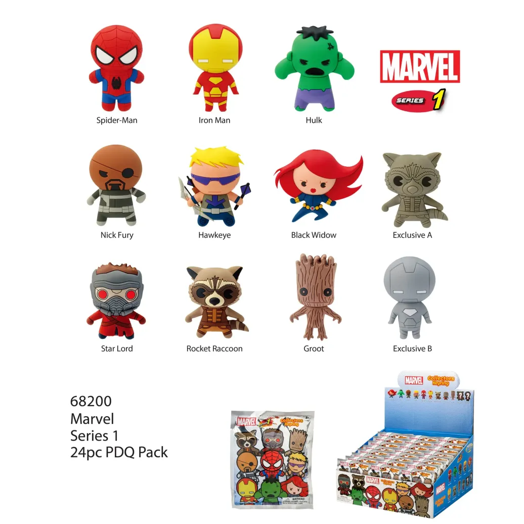 Marvel PVC-Taschenanhänger Series 1 Display (24)