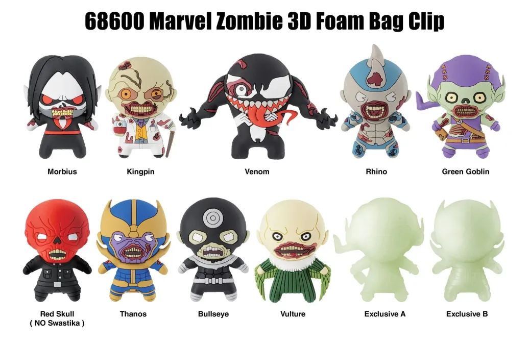 Marvel 3D PVC-Taschenanhänger Series 1 Zombies Display (24) 