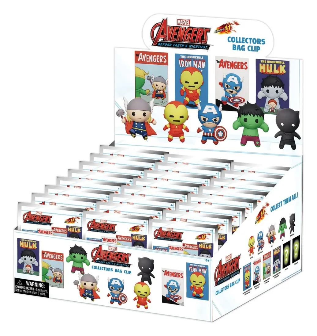 Marvel 3D PVC-Taschenanhänger Serie 1 Avengers 60th Comic Covers Blind Bag Display (24)