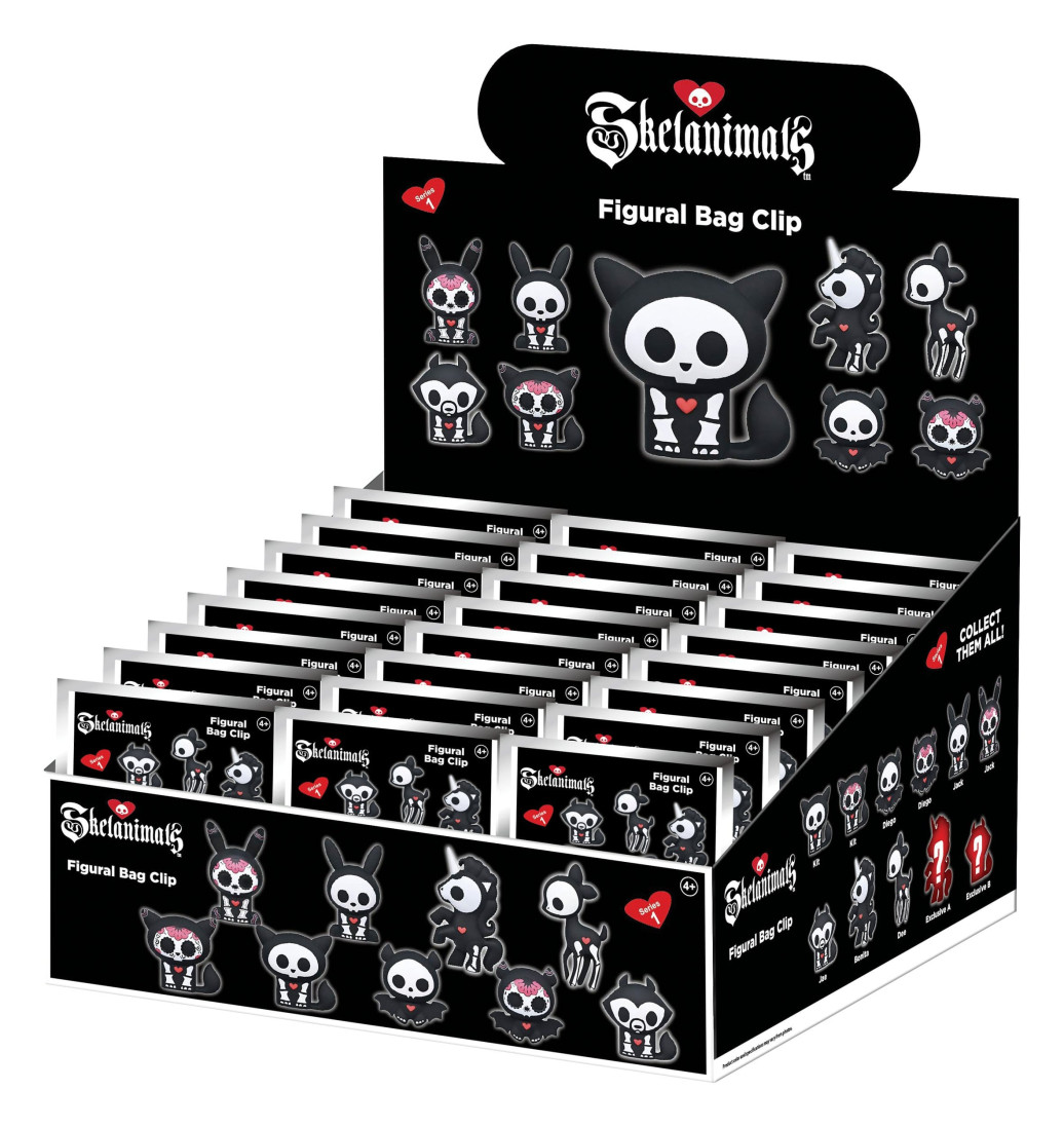 Skelanimals 3D PVC-Taschenanhänger Serie 1 Blind Bag Display (24)