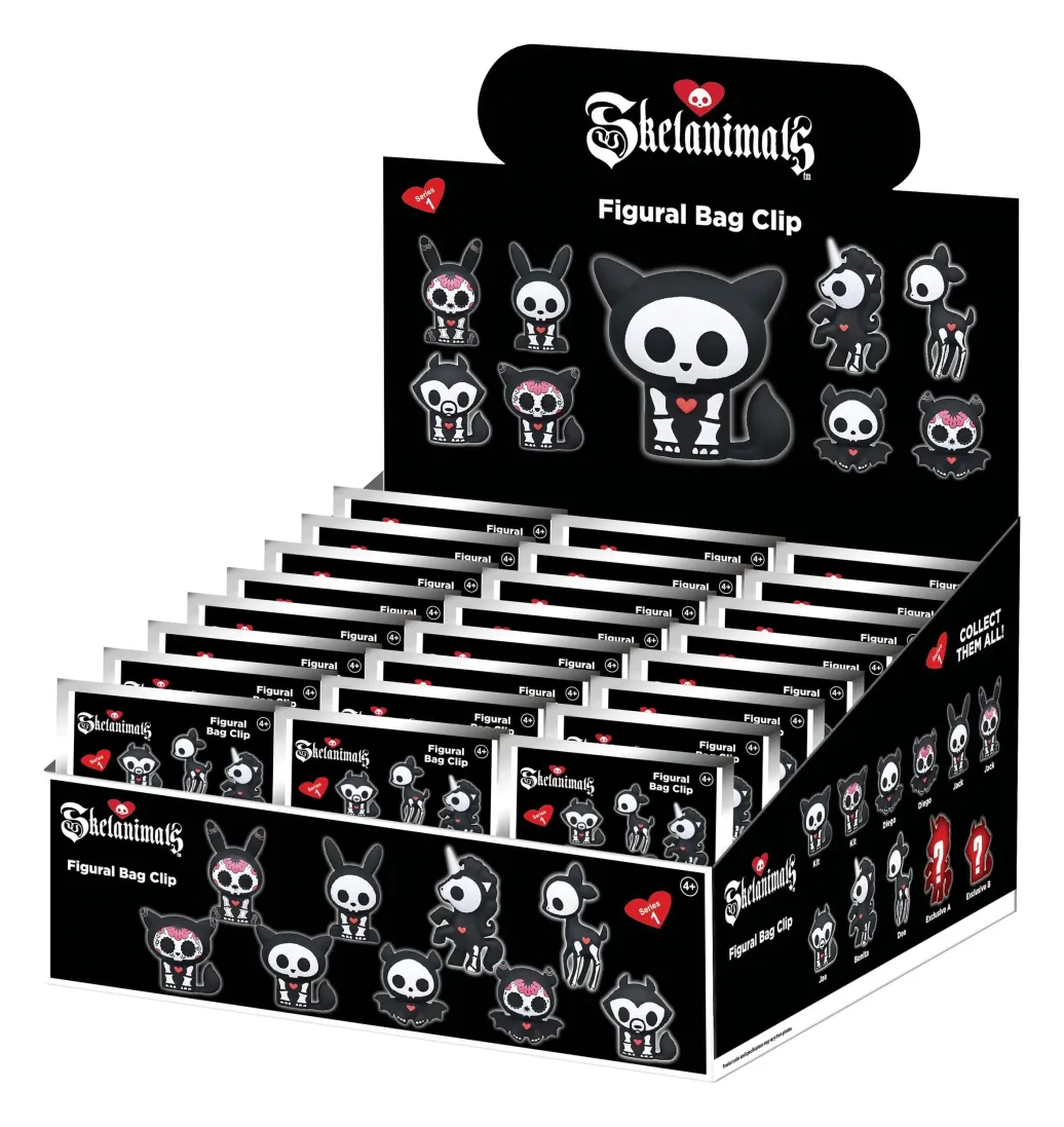 Skelanimals 3D PVC-Taschenanhänger Serie 1 Blind Bag Display (24)