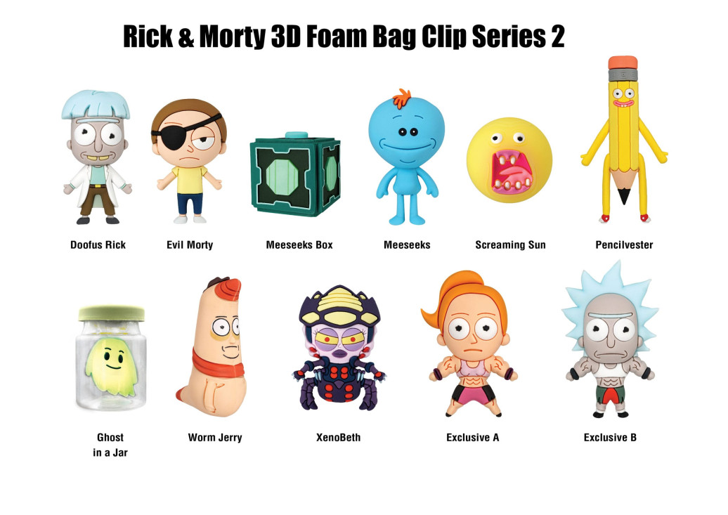 Rick and Morty 3D PVC-Taschenanhänger Series 2 Display (24)