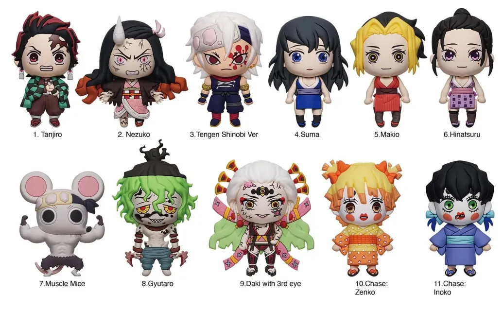 Demon Slayer: Kimetsu no Yaiba 3D PVC-Taschenanhänger Series 6 Display (24)