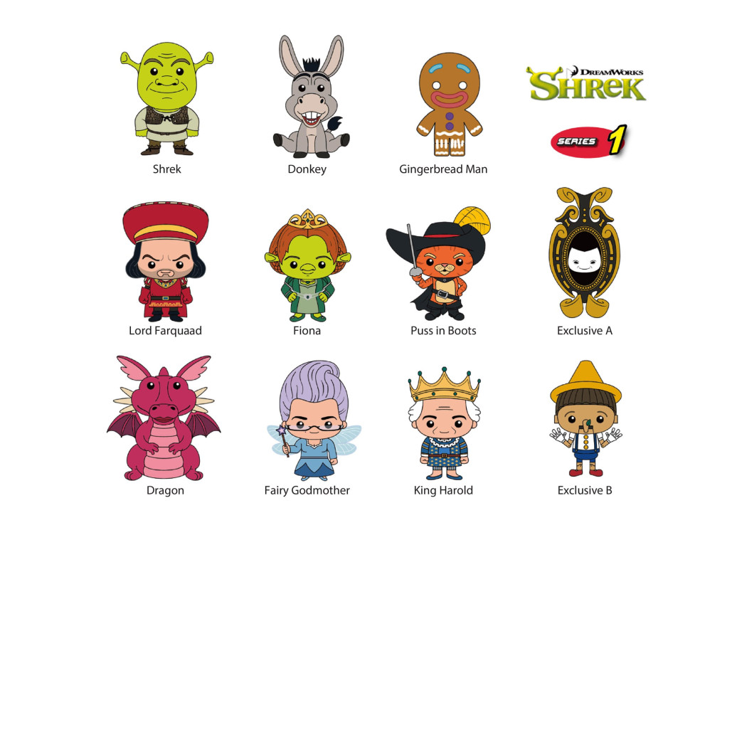 Shrek PVC-Taschenanhänger Series 1 Display (24)