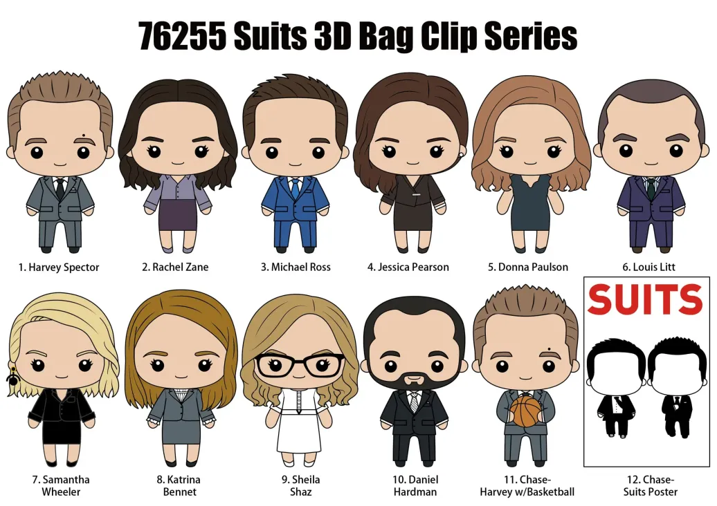 Suits 3D PVC-Taschenanhänger Series 1 Display (24)