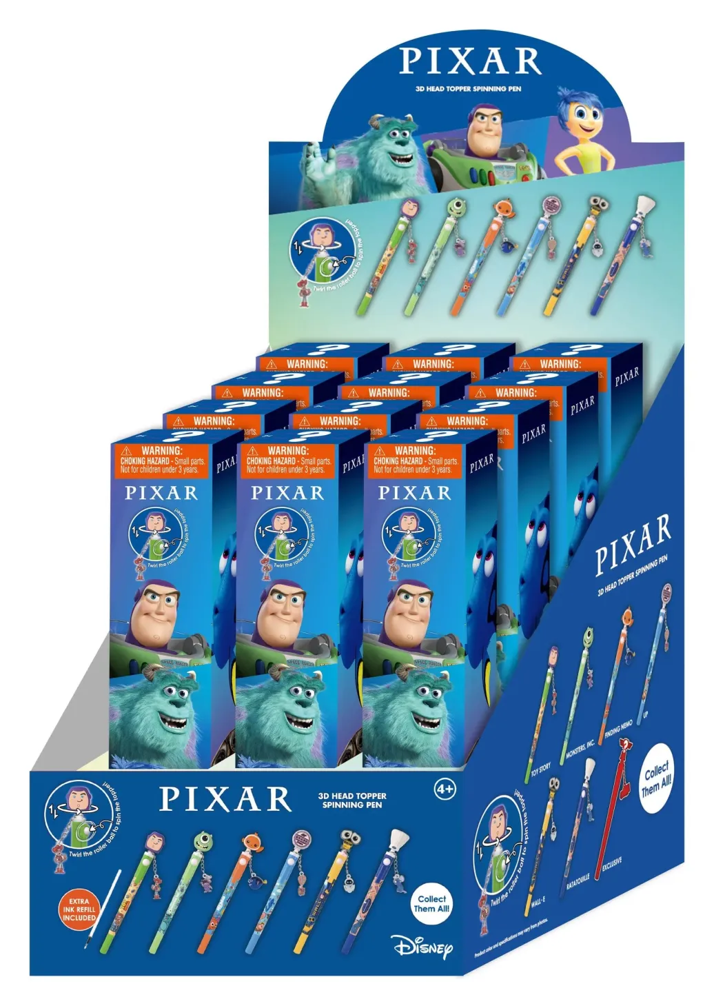 Pixar 3D Head Topper Drehkugelschreiber Display (12)