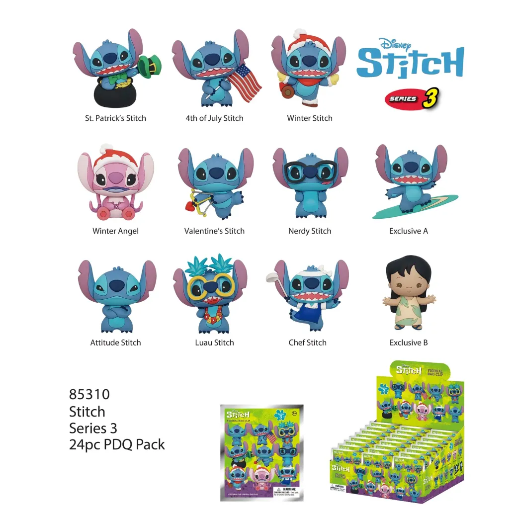 Lilo & Stich PVC-Taschenanhänger Stich Serie 3 Display (24)