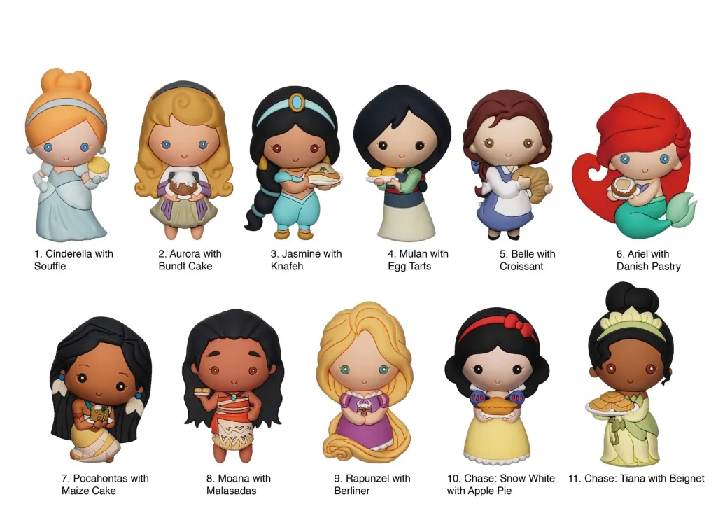 Disney PVC-Taschenanhänger Princess with Food Serie 44 Display (24)