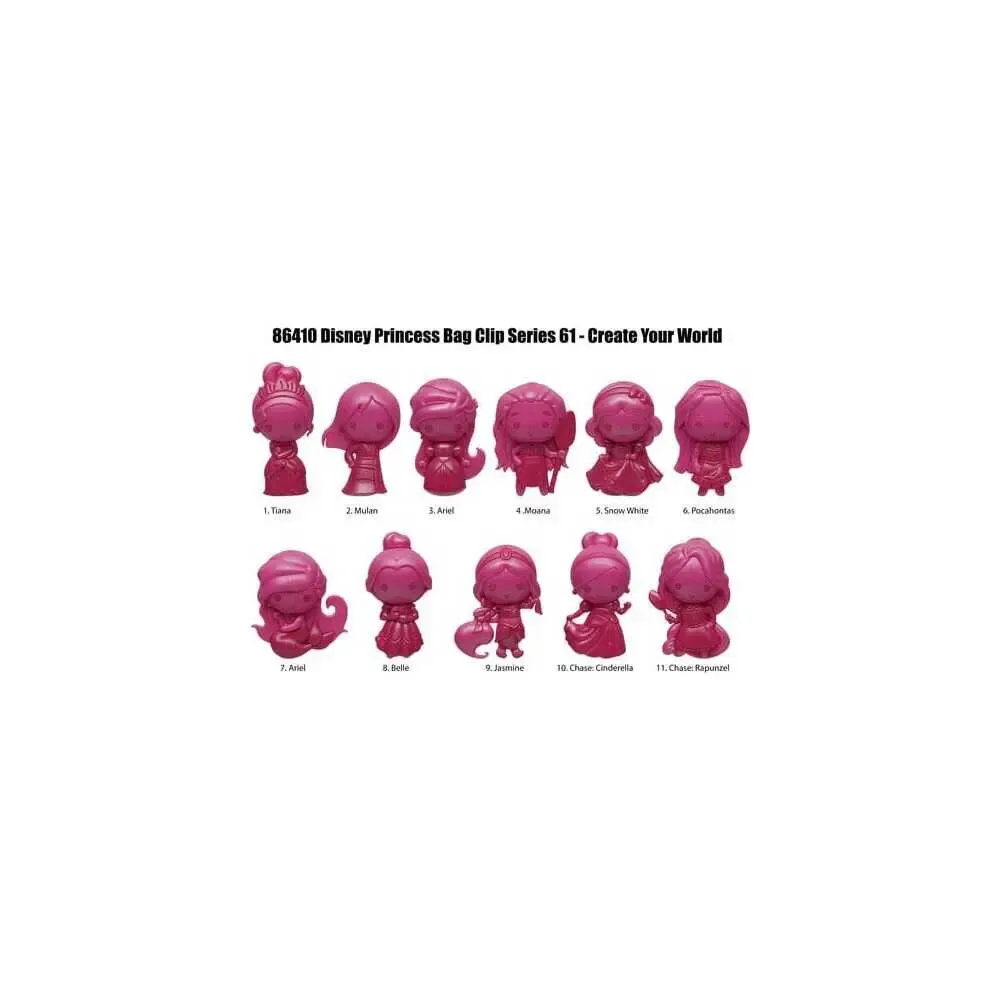 Disney Create your World 3D PVC-Taschenanhänger Princess Serie 64 Display (24) 