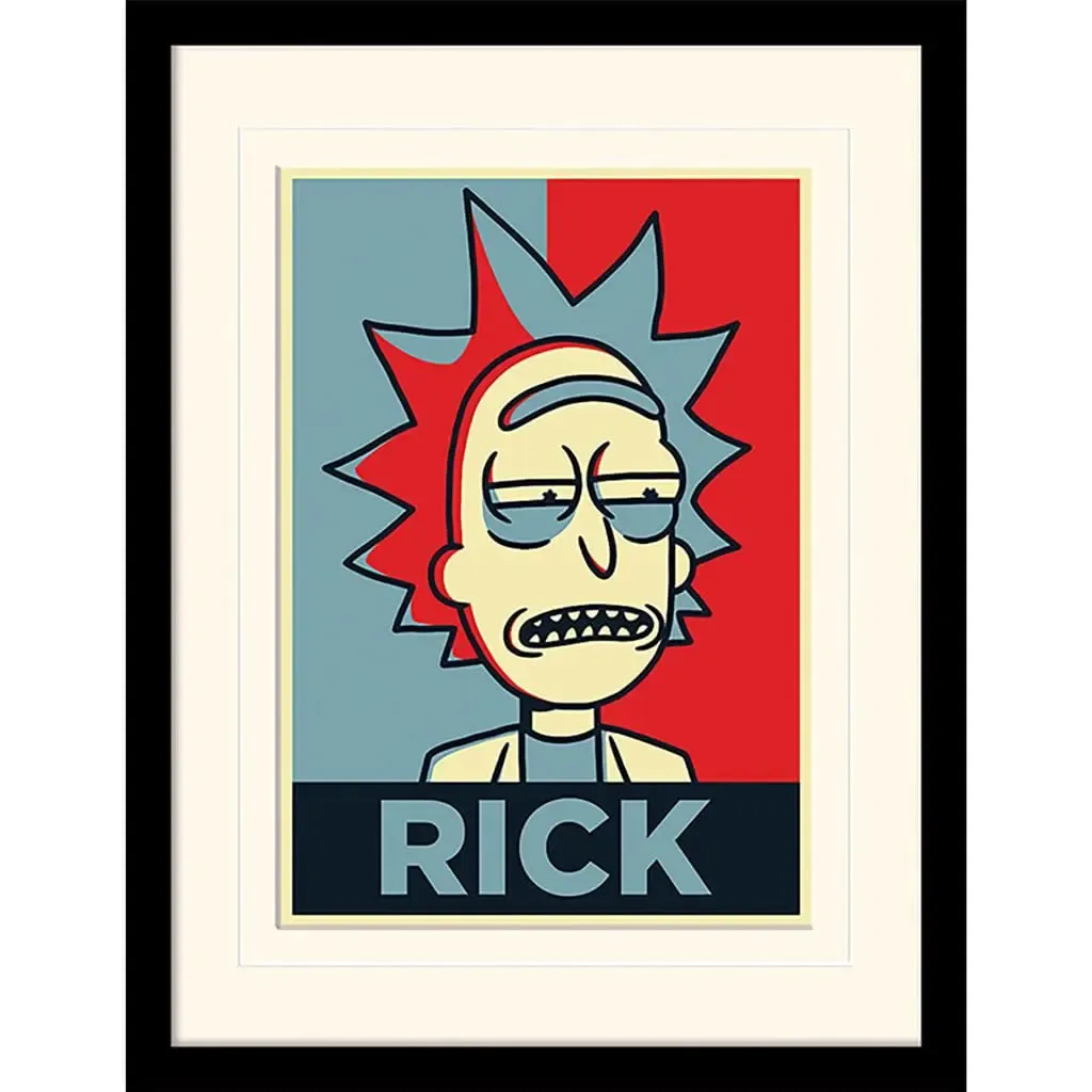 Rick and Morty Collector Print Poster im Rahmen Rick Campaign (white background)