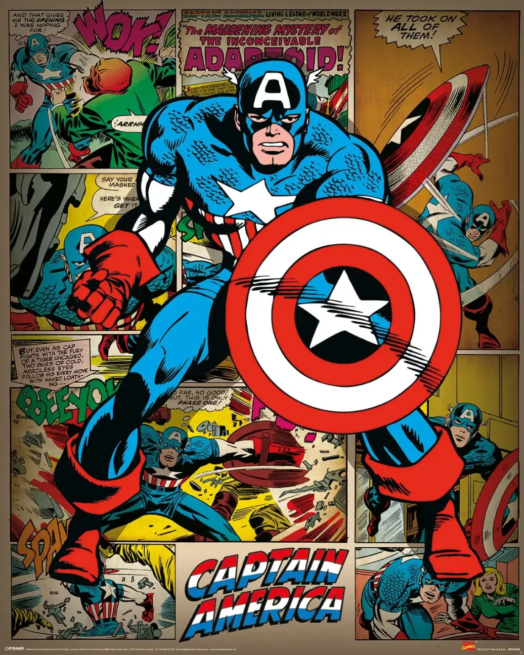 Marvel Comics Poster Set Captain America Retro 40 x 50 cm (4)