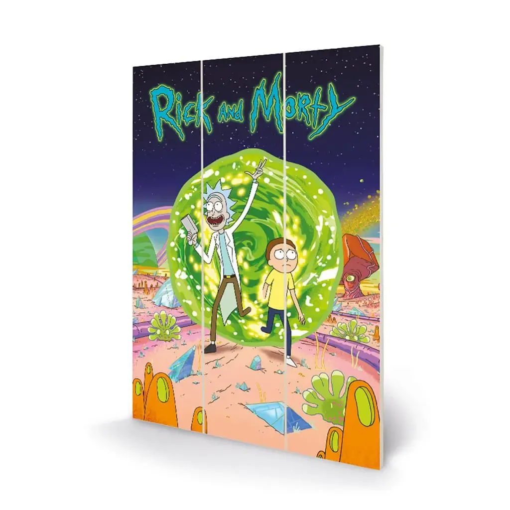 Rick and Morty Holzdruck Portal 20 x 30 cm