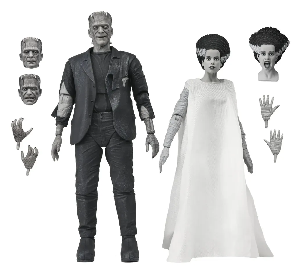 Universal Monsters Actionfiguren 2er-Pack Frankensteins Braut 90th Anniversary The Monster & His Mate (B&W) 18 cm