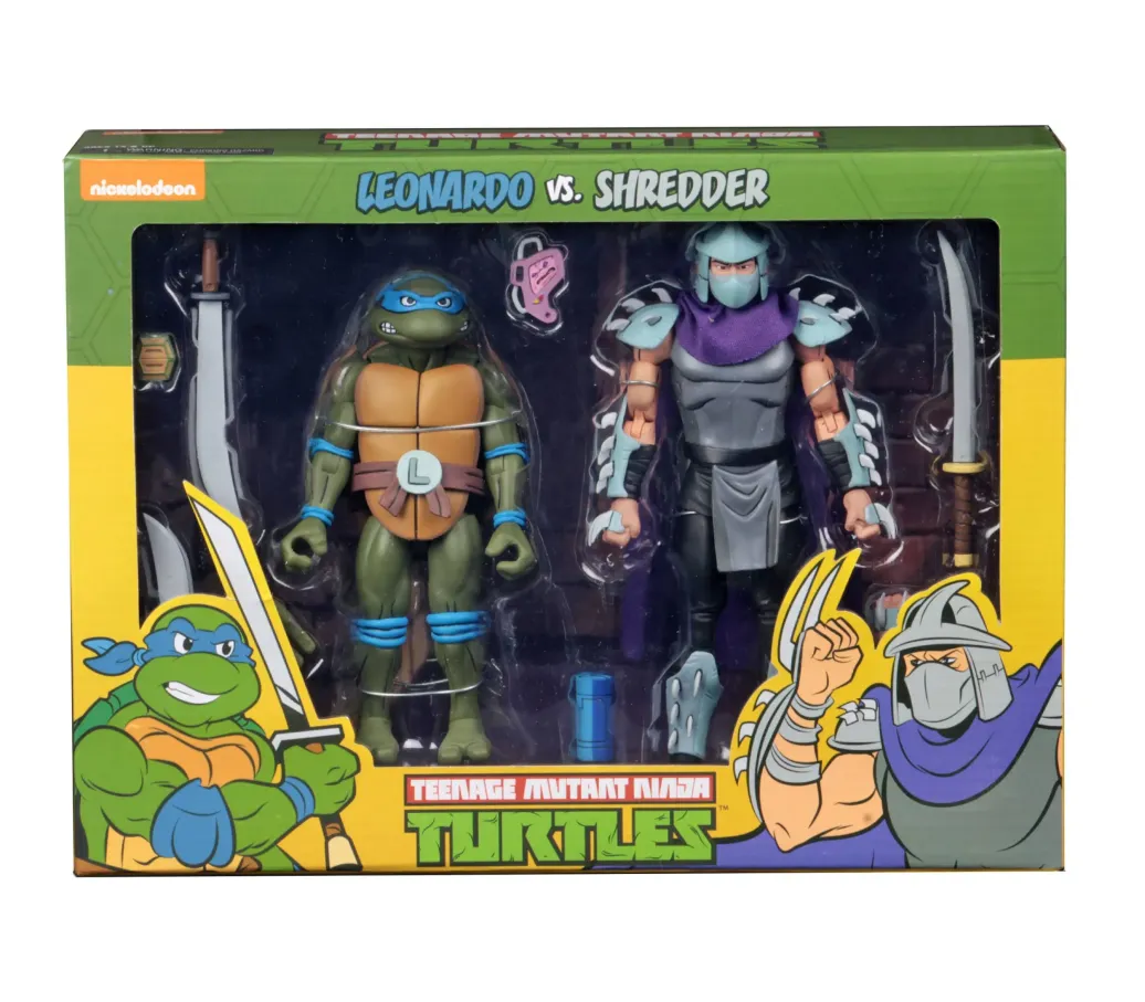 Teenage Mutant Ninja Turtles Leonardo vs Shredder Actionfiguren Doppelpack 18 cm
