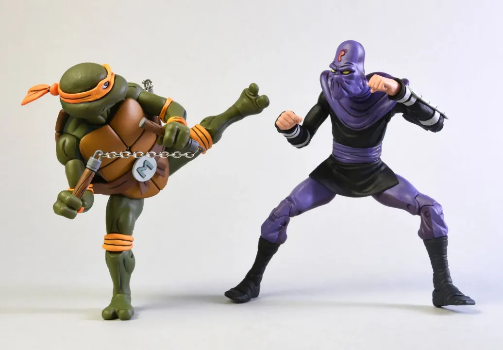 Teenage Mutant Ninja Turtles Michelangelo vs Foot Soldier Actionfiguren Doppelpack 18 cm