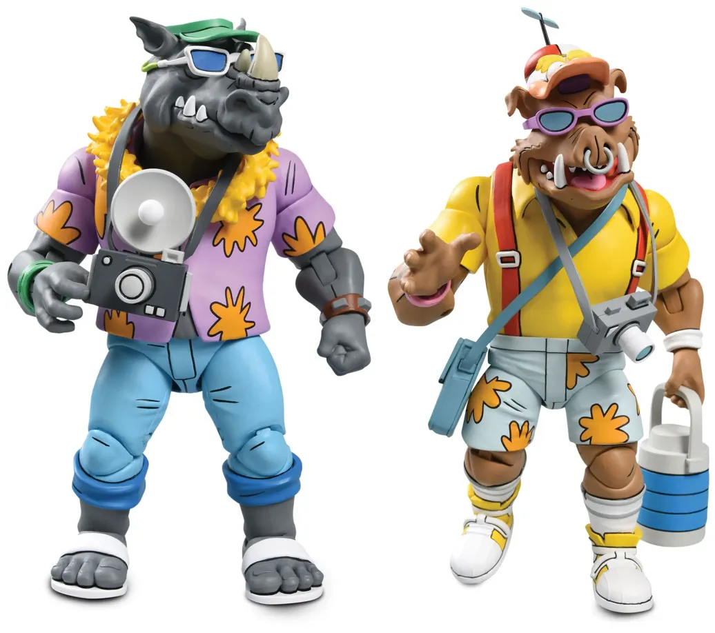 Teenage Mutant Ninja Turtles (Cartoon 1980) Actionfiguren 2er-Pack Vacation Bebop and Rocksteady 18 cm