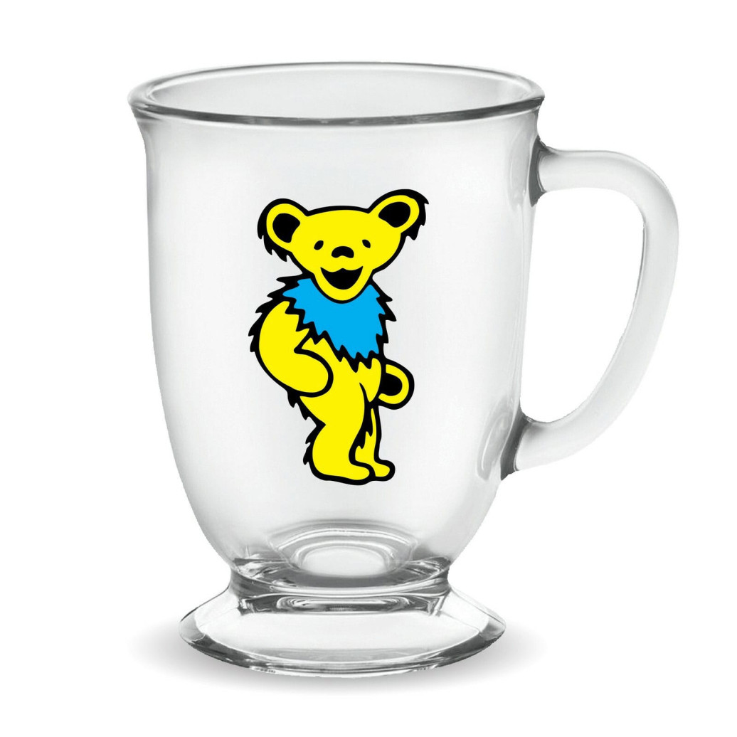 Grateful Dead: Yellow Dancing Bear 16oz Glass Cafe Mug