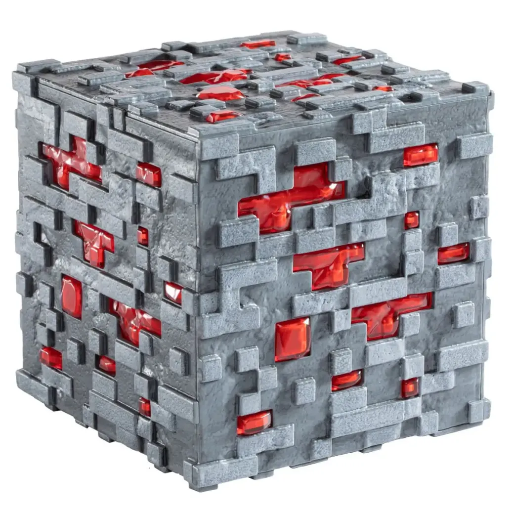 Minecraft Lampe Replik Illuminating Redstone Ore Cube 10 cm