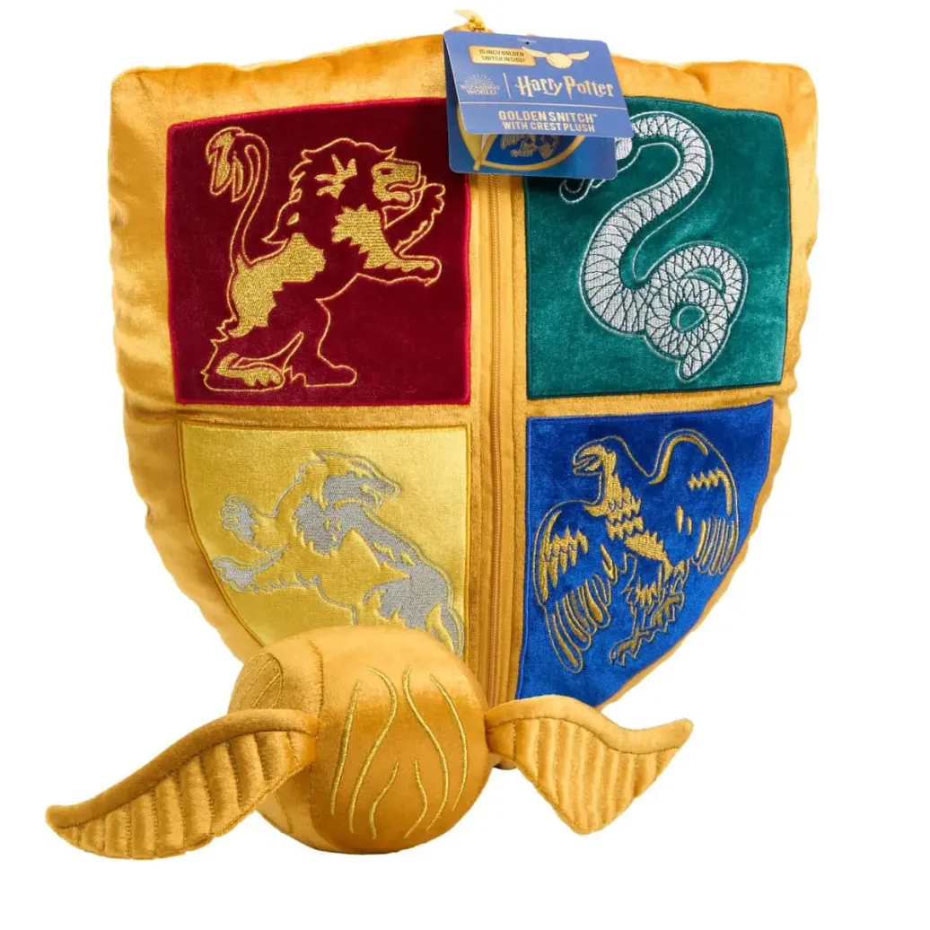 Harry Potter Kissen mit Plüschfigur Quidditch Wappen & Goldener Schnatz