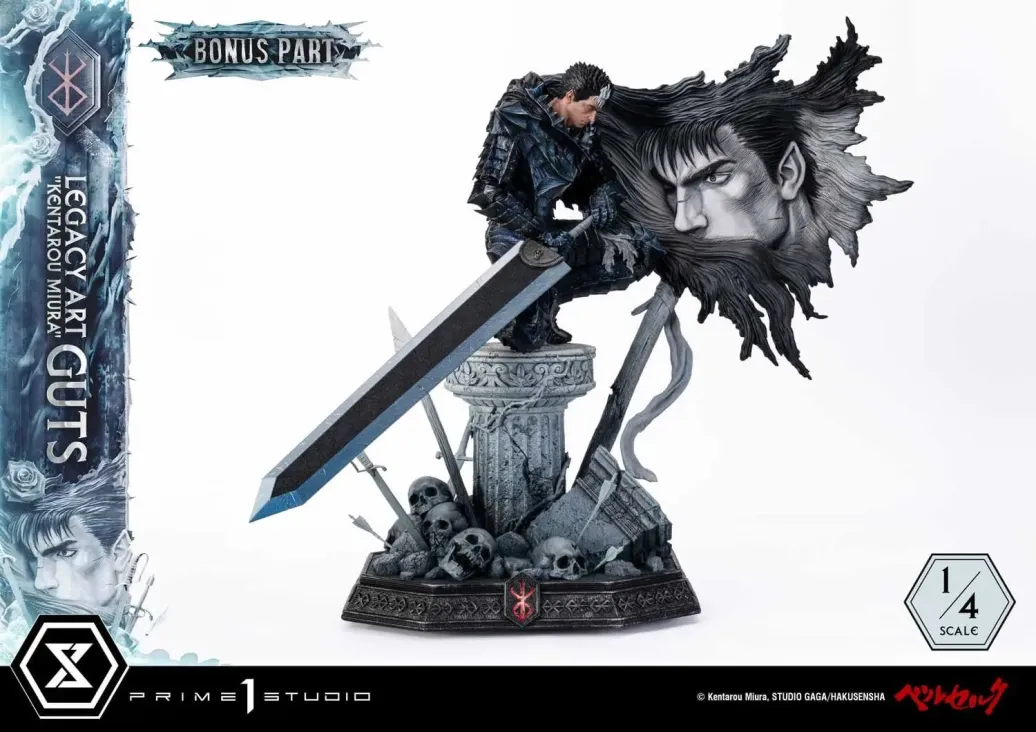 Berserk Legacy Art "Kentarou Miura" Statue 1/4 Guts Bonus Version 74 cm