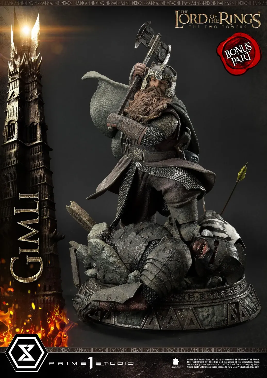 Der Herr der Ringe: Die zwei Türme Statue 1/4 Gimli Bonus Version 56 cm