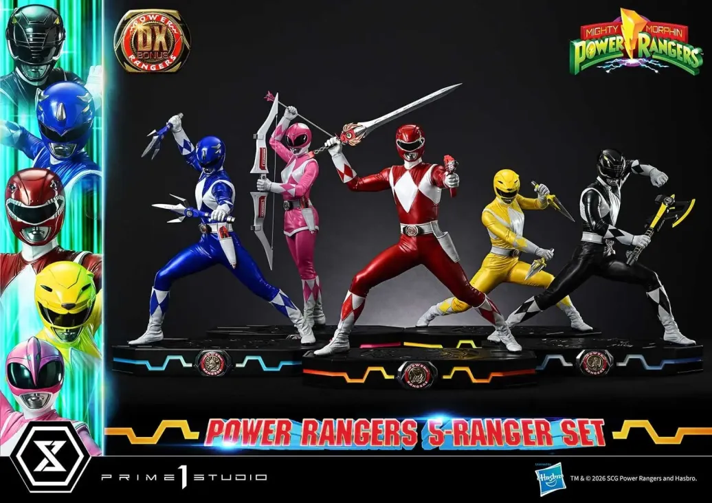Mighty Morphin Power Rangers Premium Masterline Statuen 5er-Set 1/4 Deluxe Bonus Version 62 cm