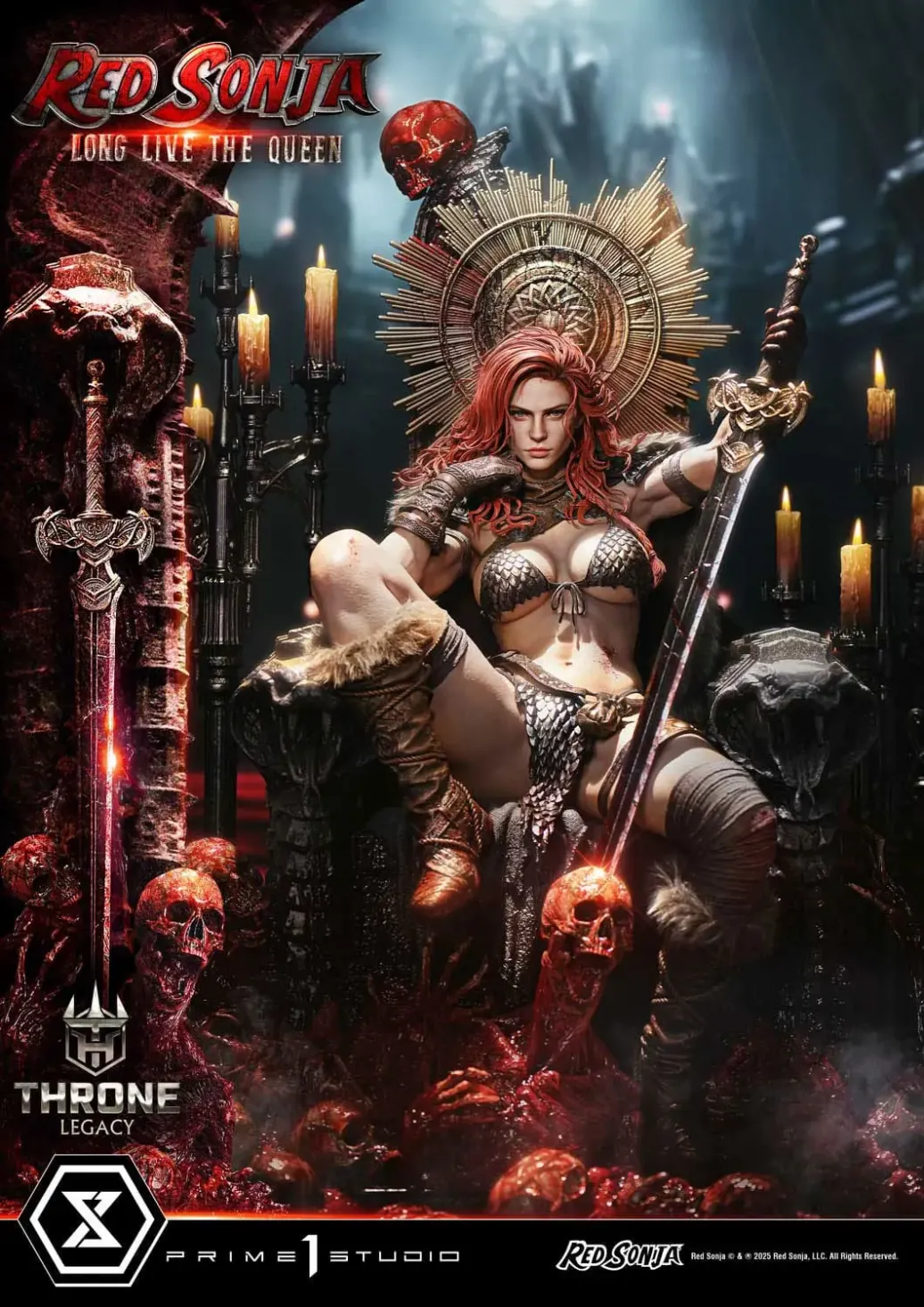 Red Sonja Throne Legacy Collection Statue 1/3 Red Sonja: Long Live the Queen 77 cm 