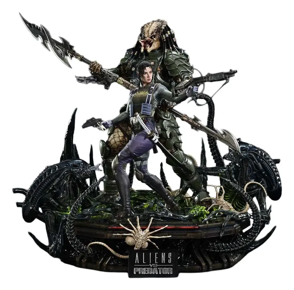 Aliens vs. Predator (Comic) Ultimate Premium Masterline Statue 1/4 Machiko & Broken Tusk Predator 79 cm