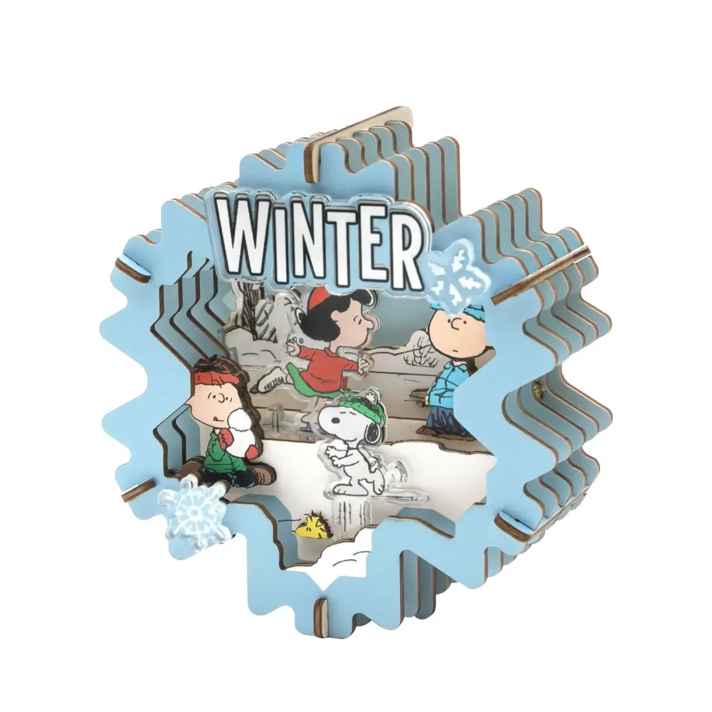 Die Peanuts Puremind Modellbausatz Wooden Theater Winter Wonderland