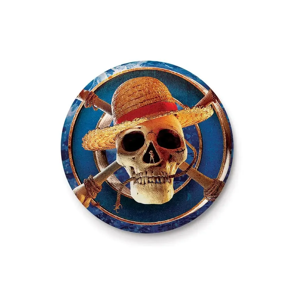 One Piece Emaille Ansteck-Button Straw Hat Logo