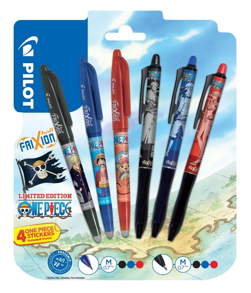 One Piece Tintenroller 6er-Pack FriXion Ball & Ball+ Limited Sticker Edition LE 0.7