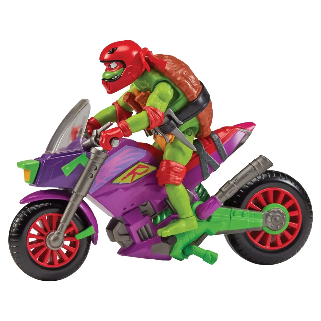 Die Abenteuer der Teenage Mutant Ninja Turtles Actionfigur mit Fahrzeug Raphael & Purple Dragon 12 cm