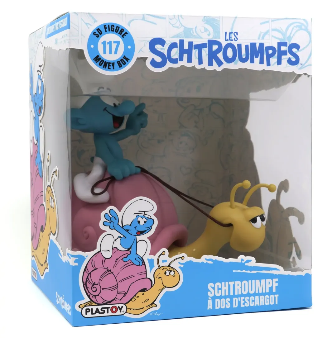 Die Schlümpfe: Spardose Smurf on a Snail's Back 19 cm