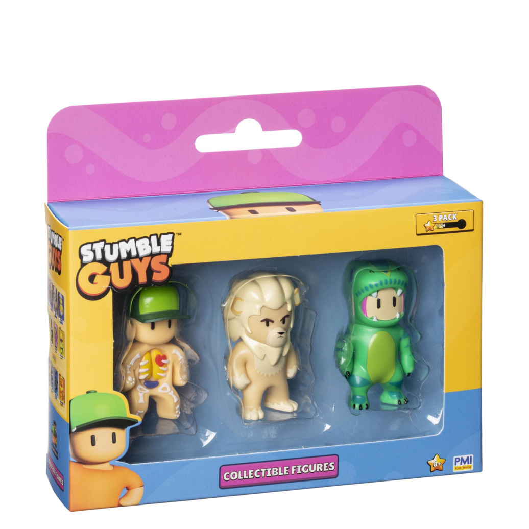 Stumble Guys: Wave 2 3er-Figuren-Fensterbox Sammelfiguren Inside Out + Kiara + T-Rex Guy